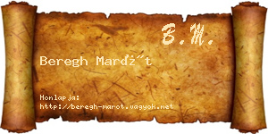 Beregh Marót névjegykártya